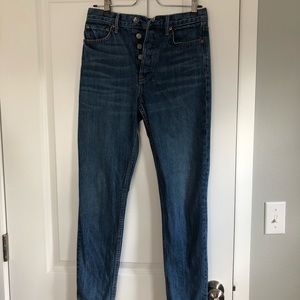 GRLFRND | Karolina Jeans Ankle Crop in Outer Peace Blue